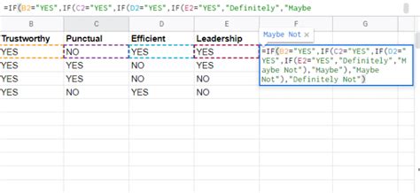 nesting if statements in google sheets